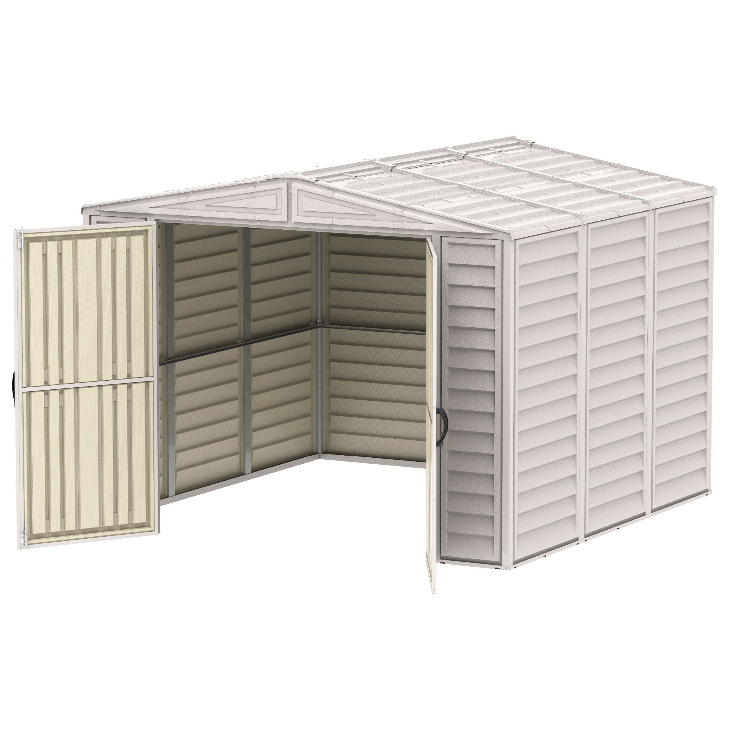 DuraMate 8x8ft 239.7 x 241.8 x 187.5 cm Resin Storage Shed with FREE Shelving Rack 4