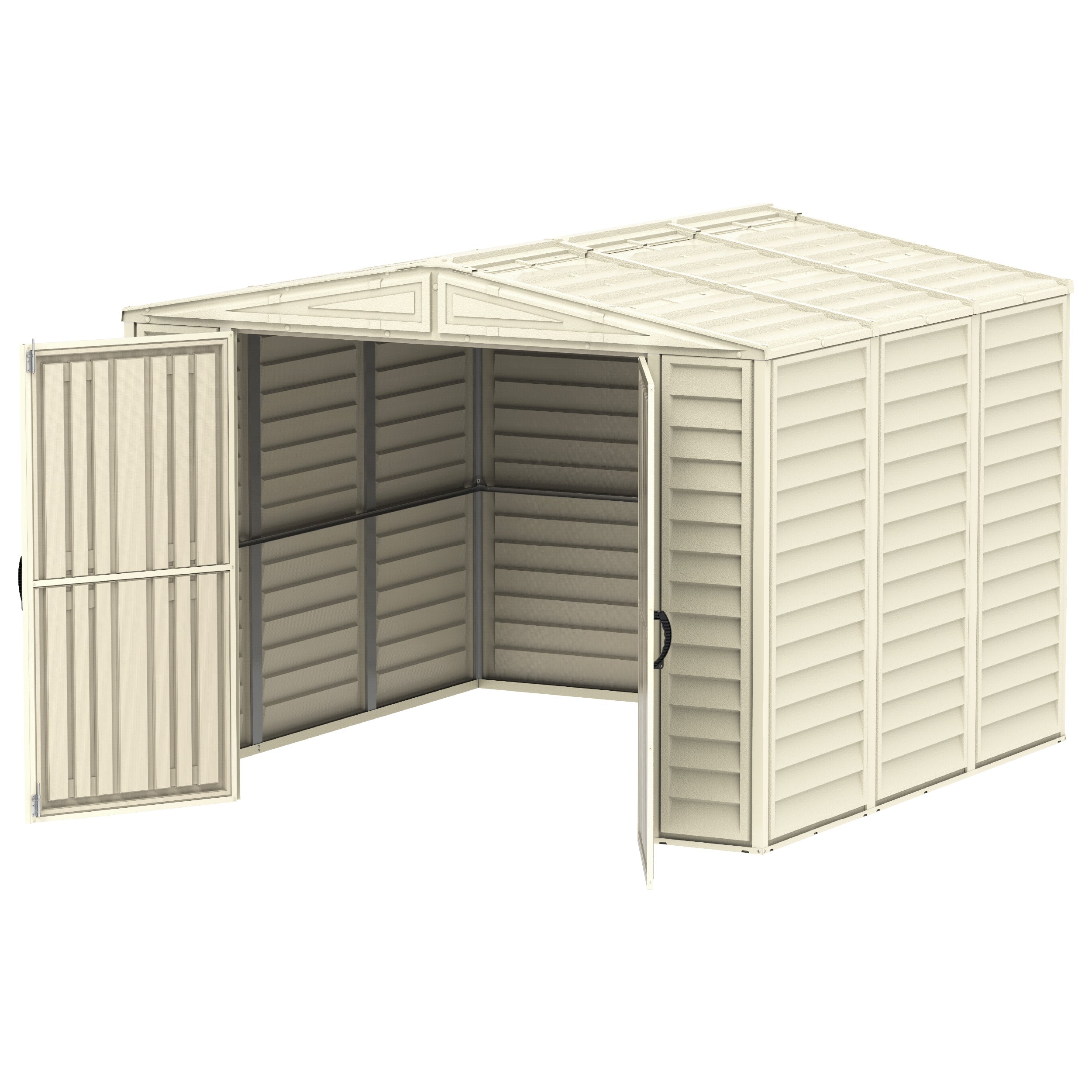 DuraMate 8x8ft 239.7 x 241.8 x 187.5 cm Resin Storage Shed with FREE Shelving Rack 4