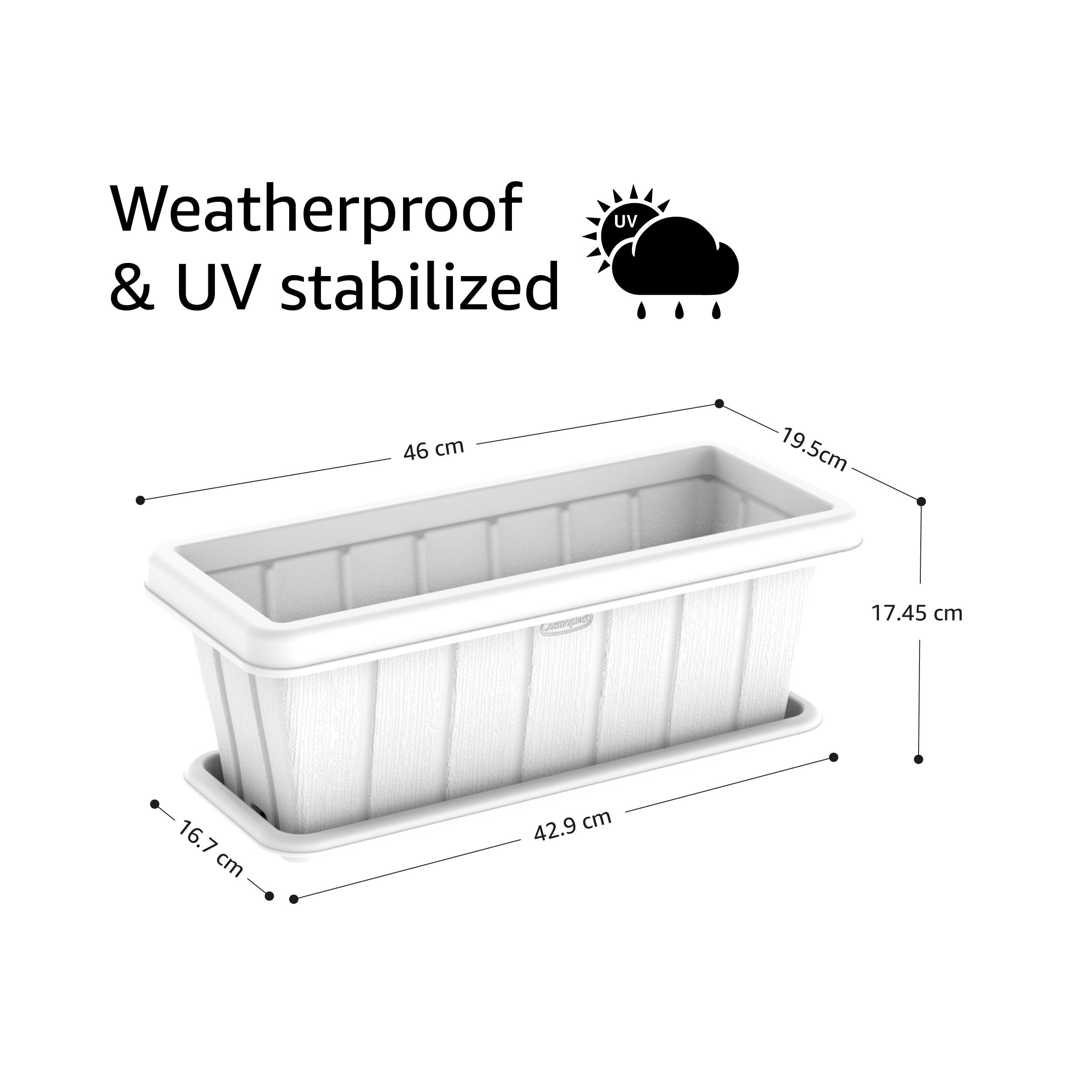 Rectangular Planter with Tray