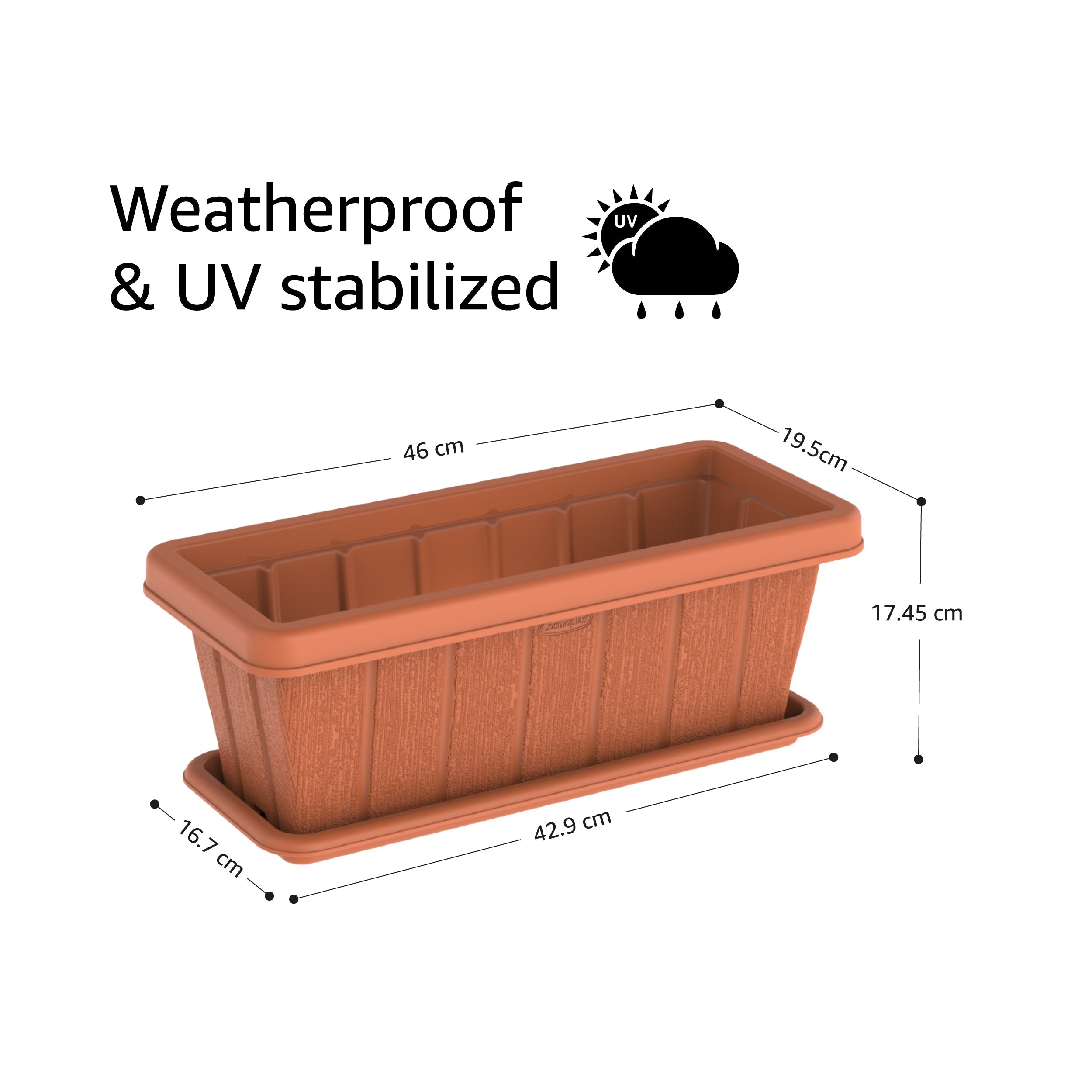 Rectangular Planter with Tray