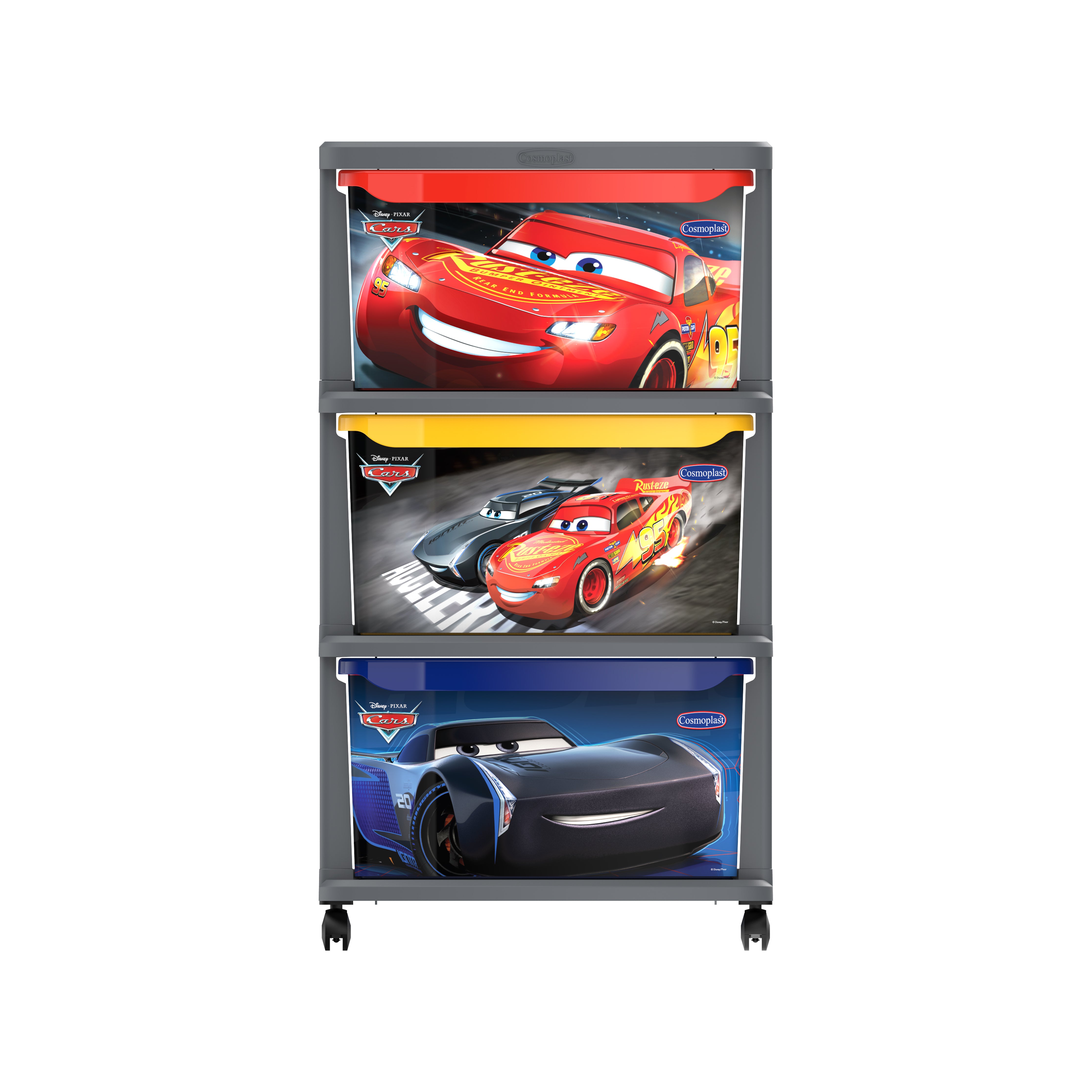 Cosmoplast Disney Pixar Cars Multipurpose Storage Cabinet 3 with Wheel Cosmoplast KSA