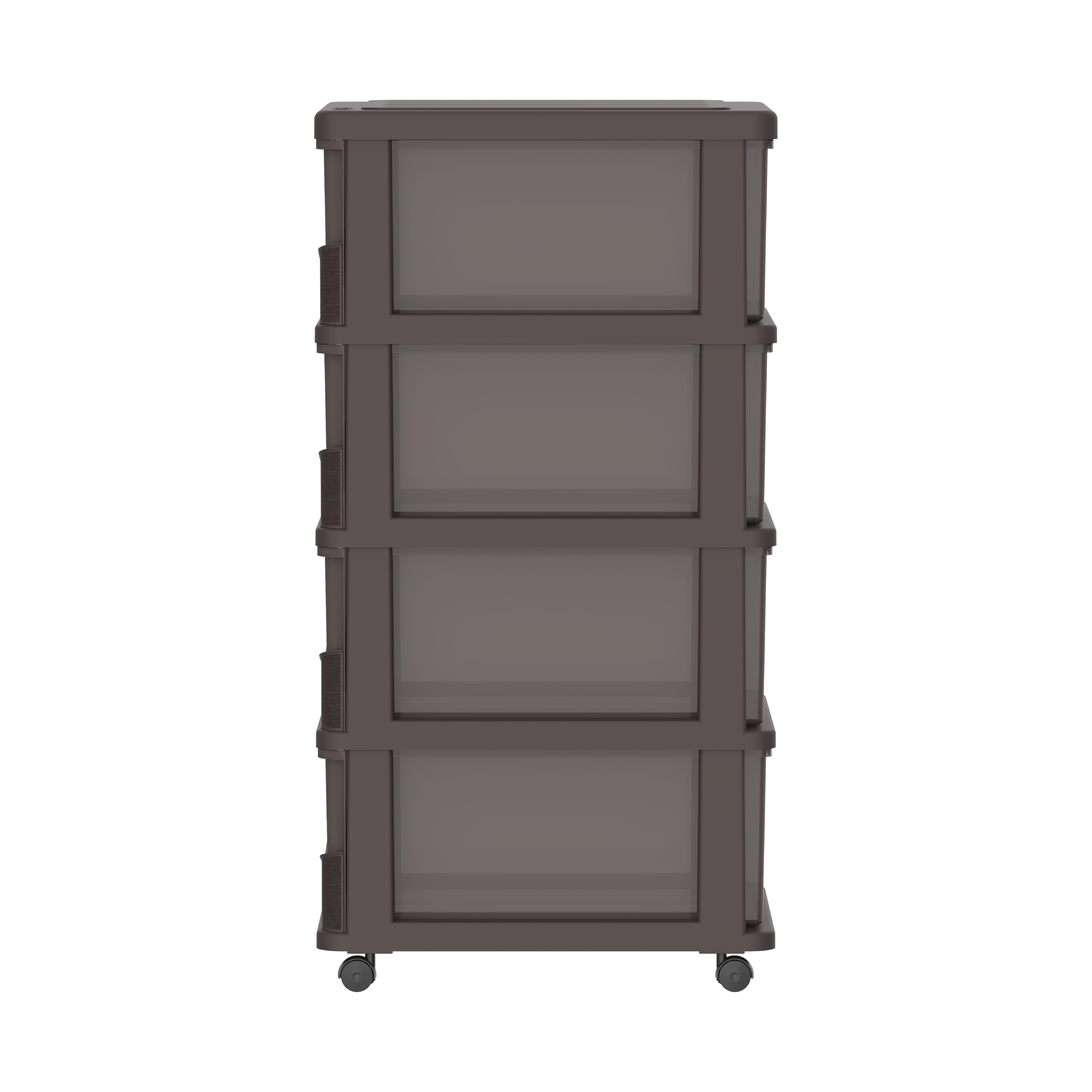 Cedargrain 4 Tiers Storage Cabinet with Drawers & Wheels