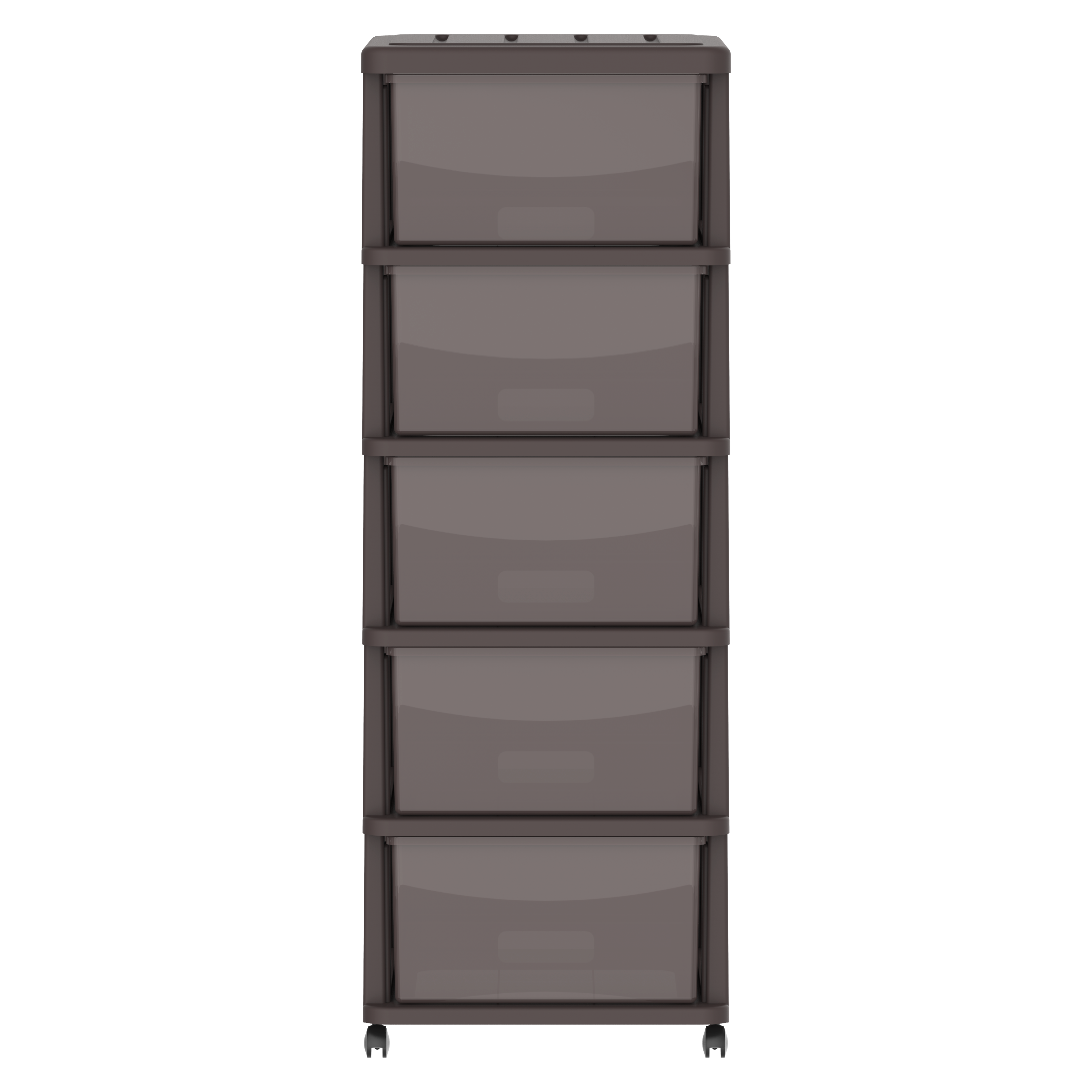 Cedargrain 5 Tiers Storage Cabinet with Drawers & Wheels