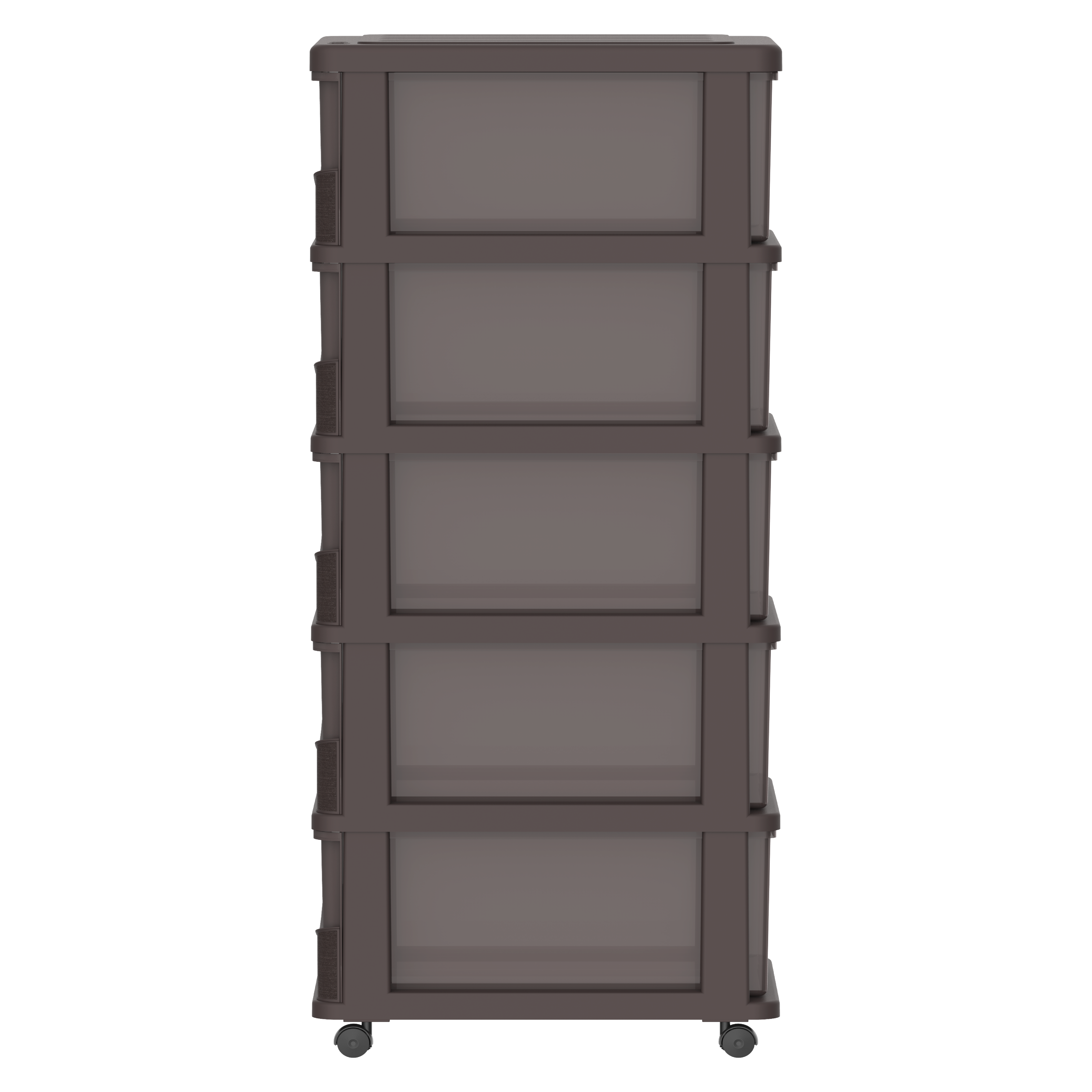 Cedargrain 5 Tiers Storage Cabinet with Drawers & Wheels