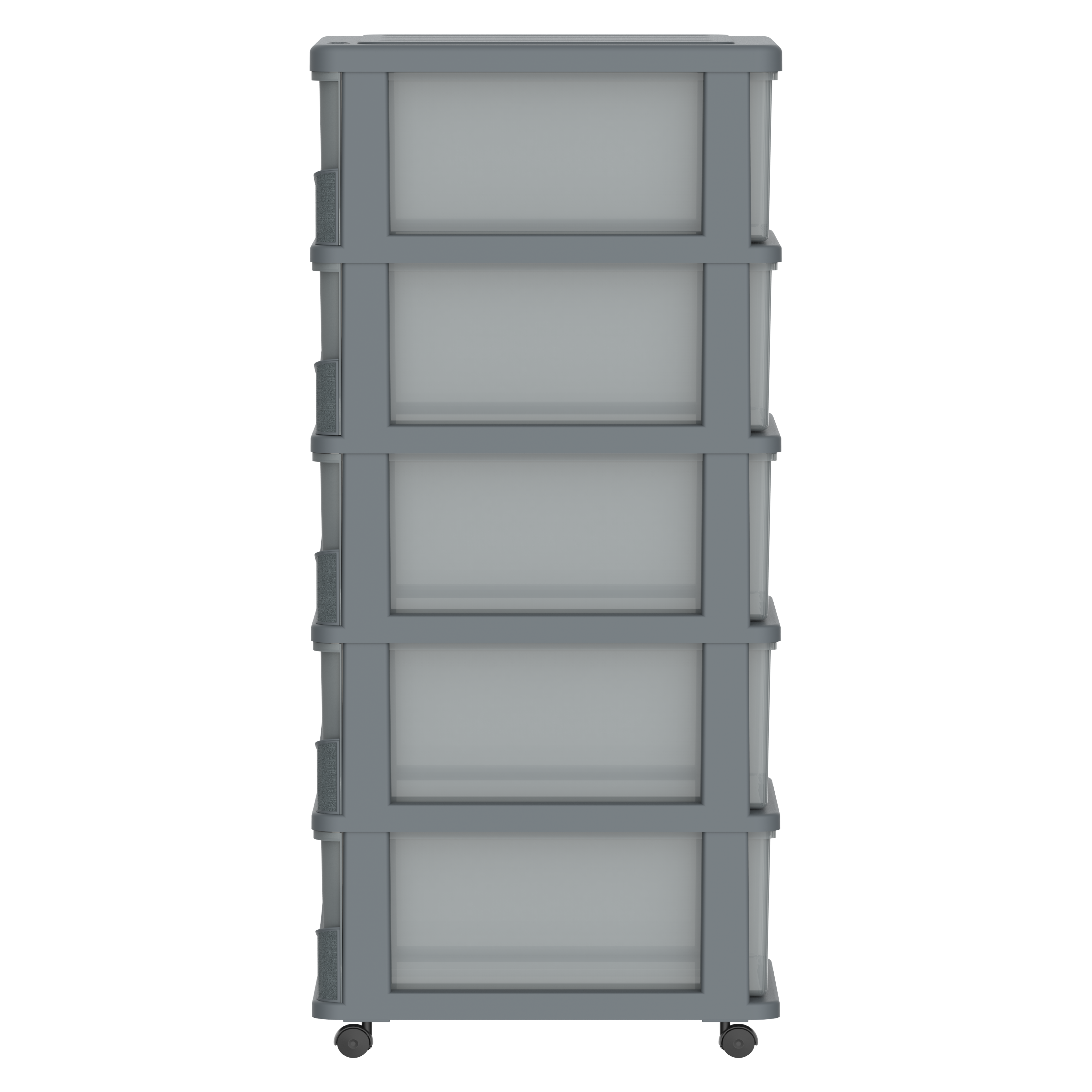 Cedargrain 5 Tiers Storage Cabinet with Drawers & Wheels