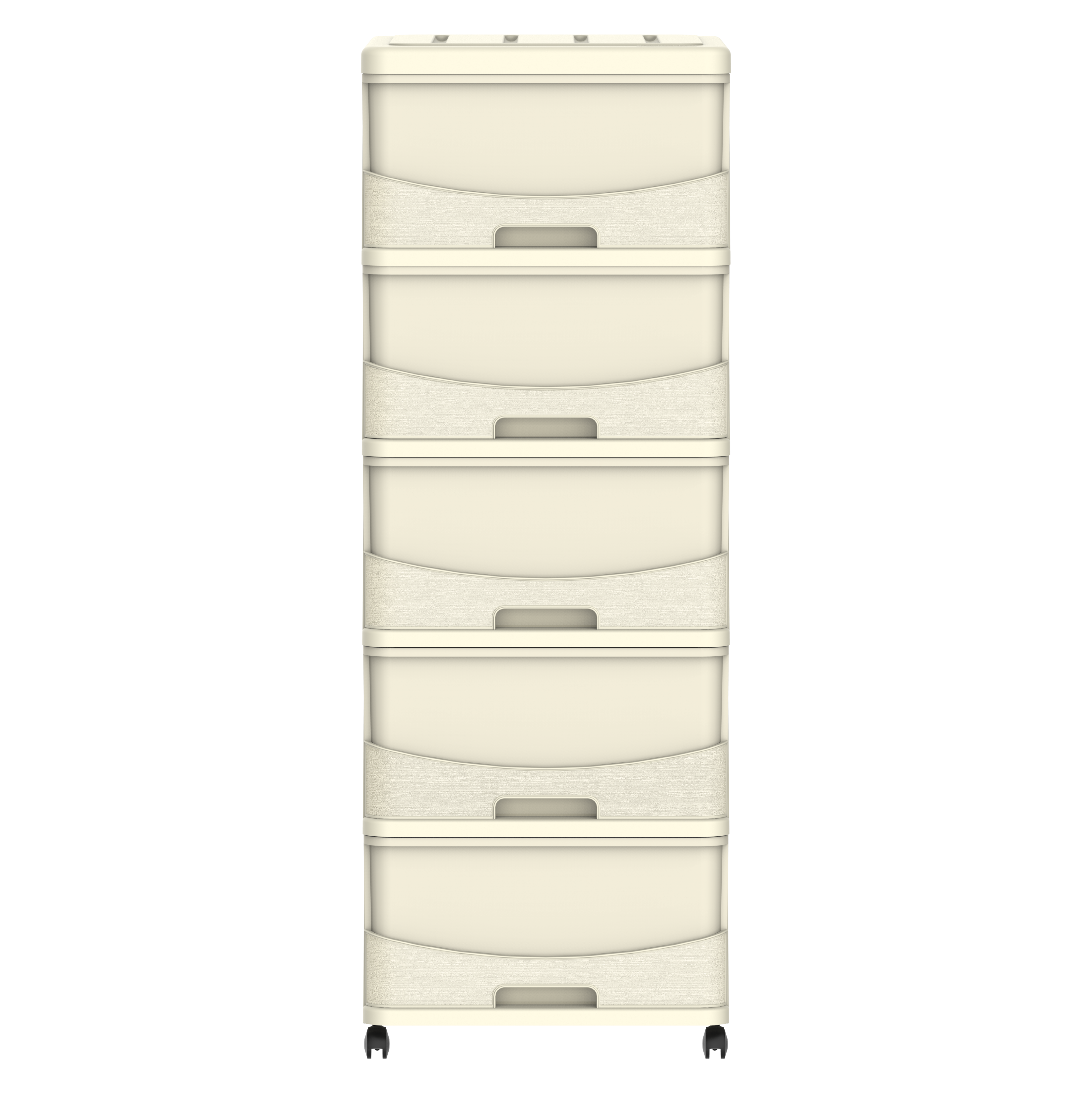 Cedargrain 5 Tiers Storage Cabinet with Drawers & Wheels