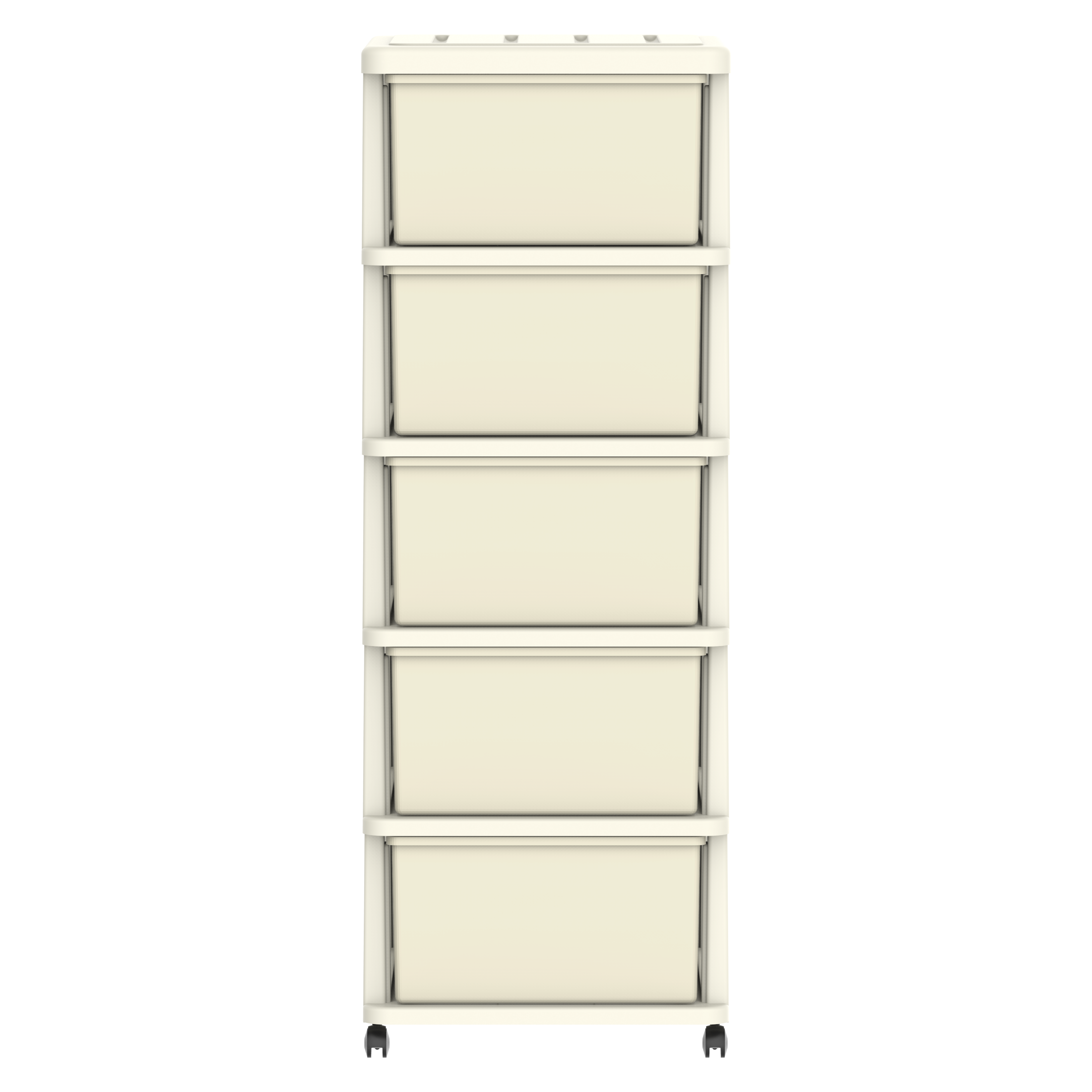 Cedargrain 5 Tiers Storage Cabinet with Drawers & Wheels