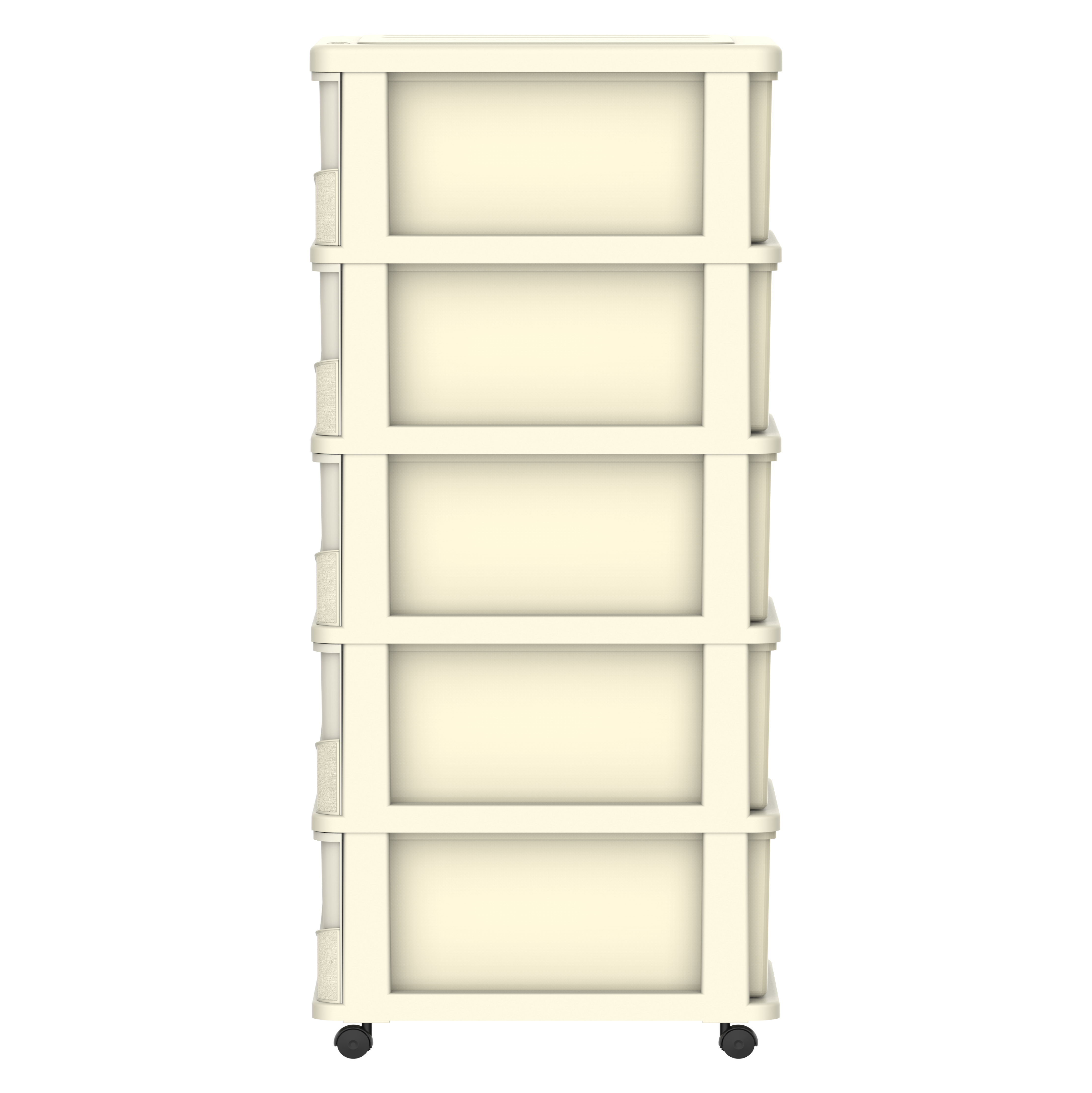 Cedargrain 5 Tiers Storage Cabinet with Drawers & Wheels