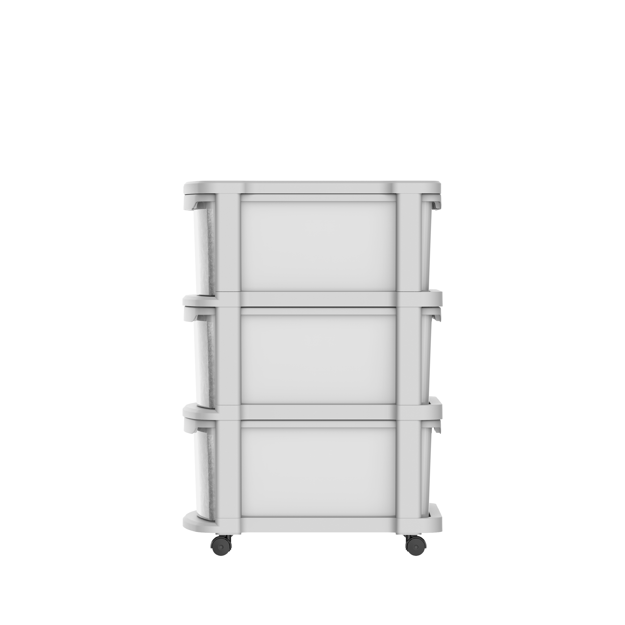 Ceramic 3 Tiers Multipurpose Storage Cabinet with Wheels