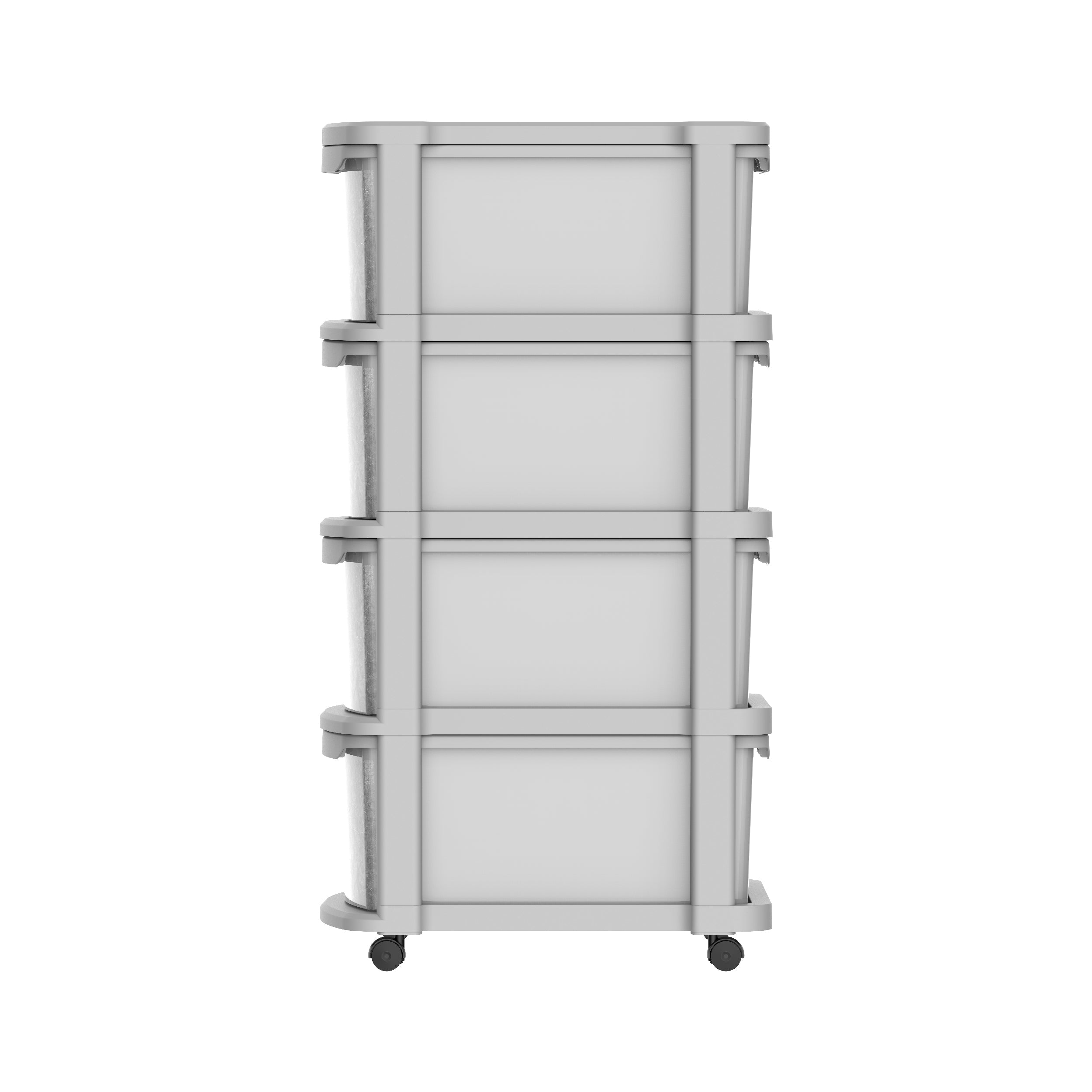 Ceramic 4 Tiers Multipurpose Storage Cabinet with Wheels