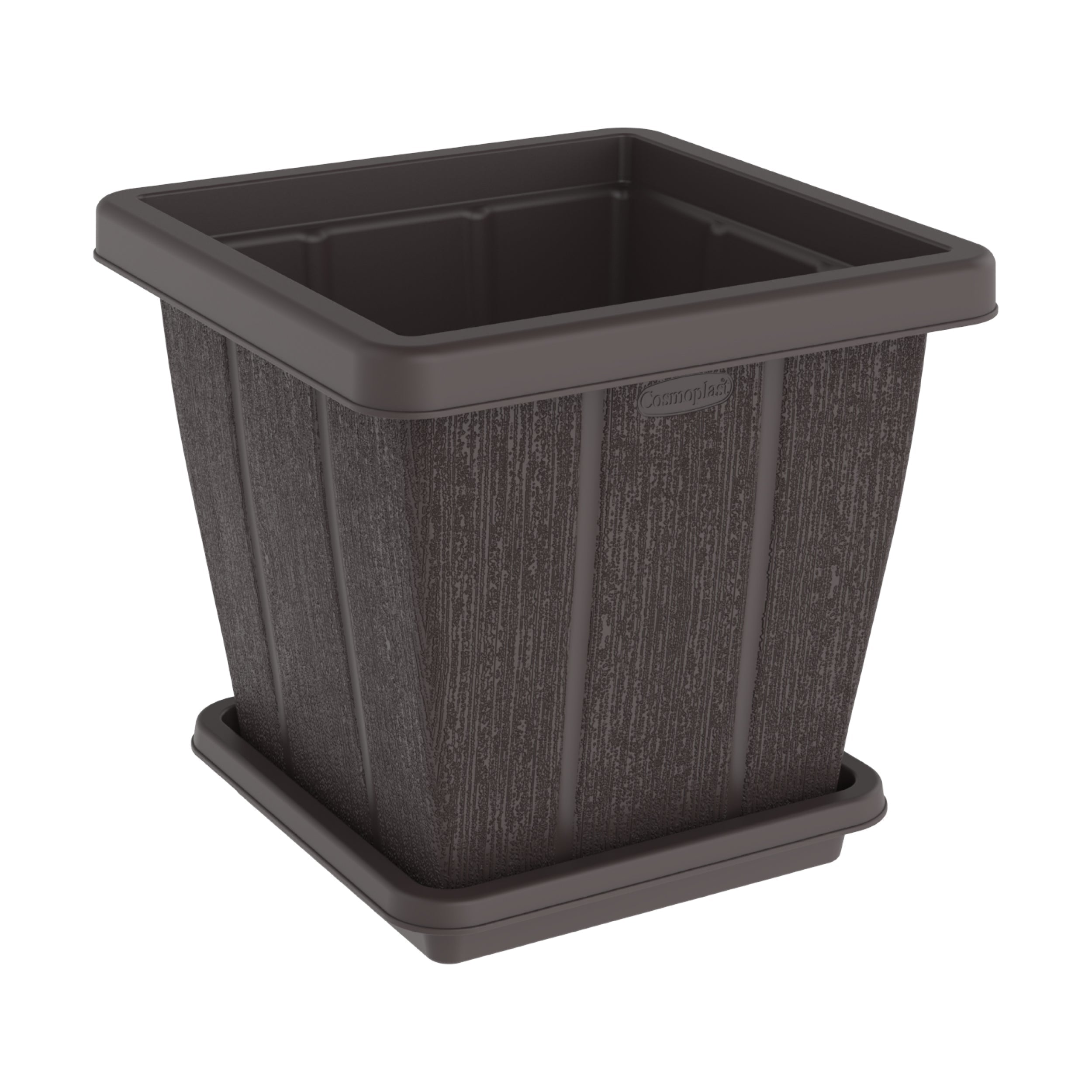 45L Cedargrain Square Planter with Tray