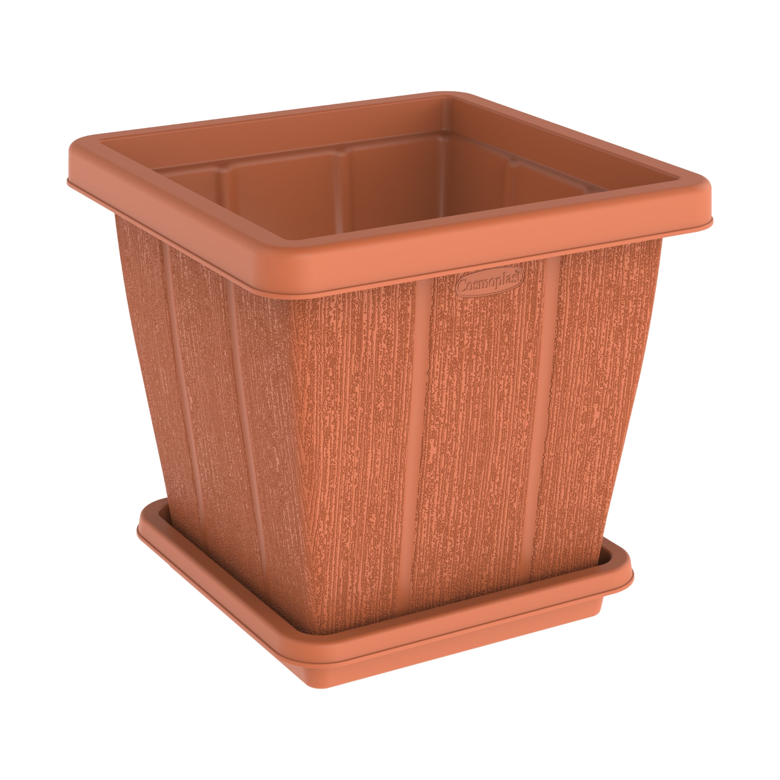 45L Cedargrain Square Planter with Tray