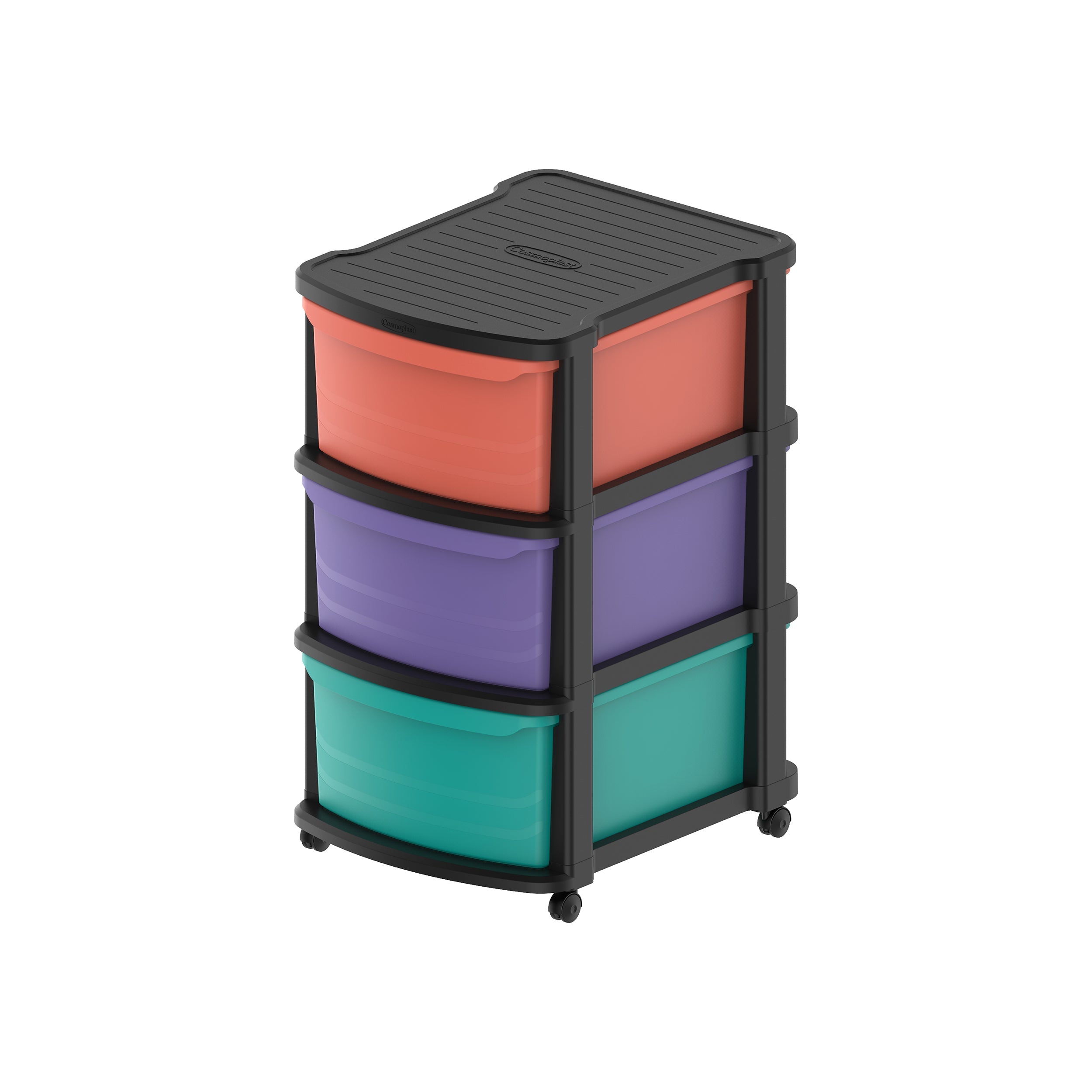 3 Tiers Multipurpose Storage Cabinet with Wheels