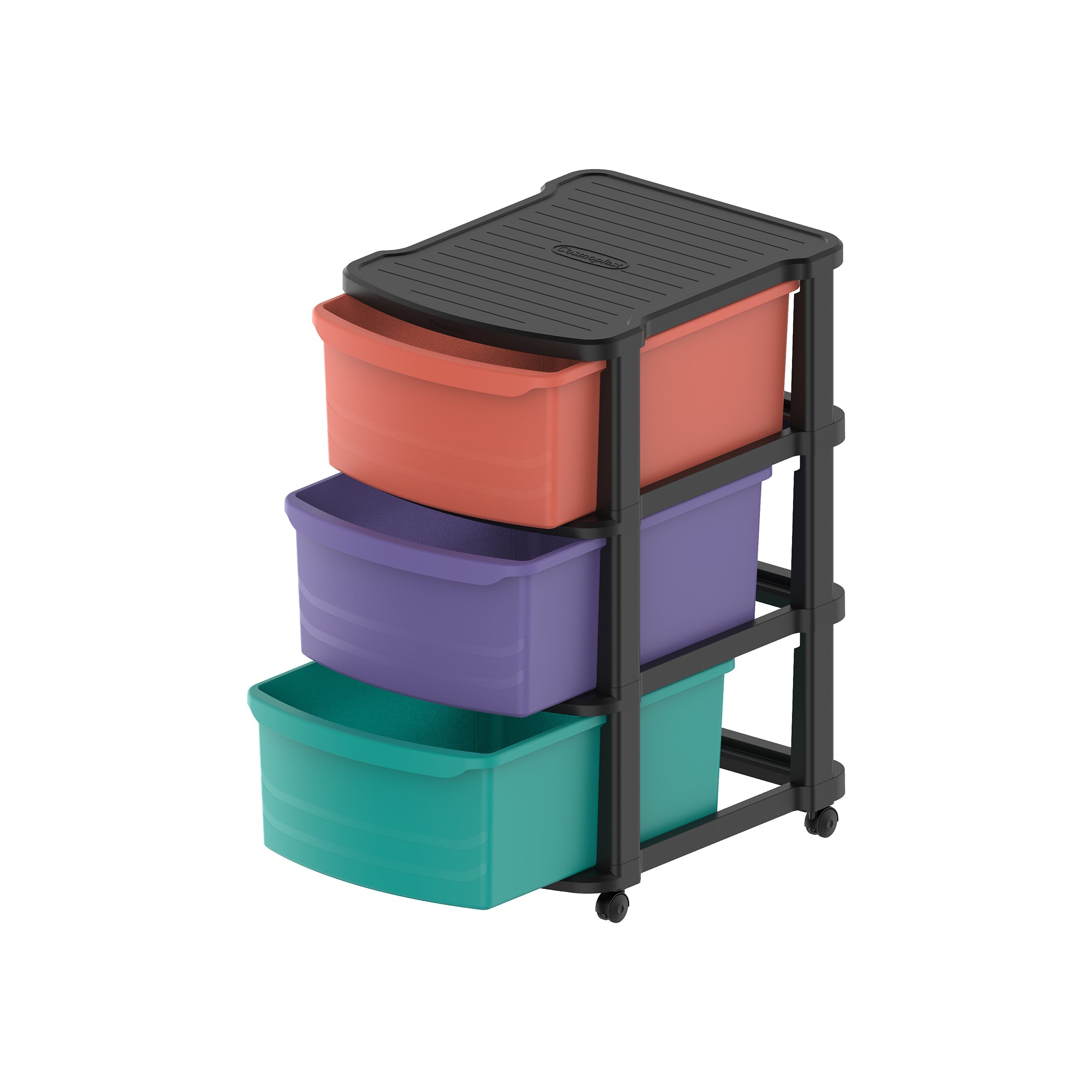 3 Tiers Multipurpose Storage Cabinet with Wheels