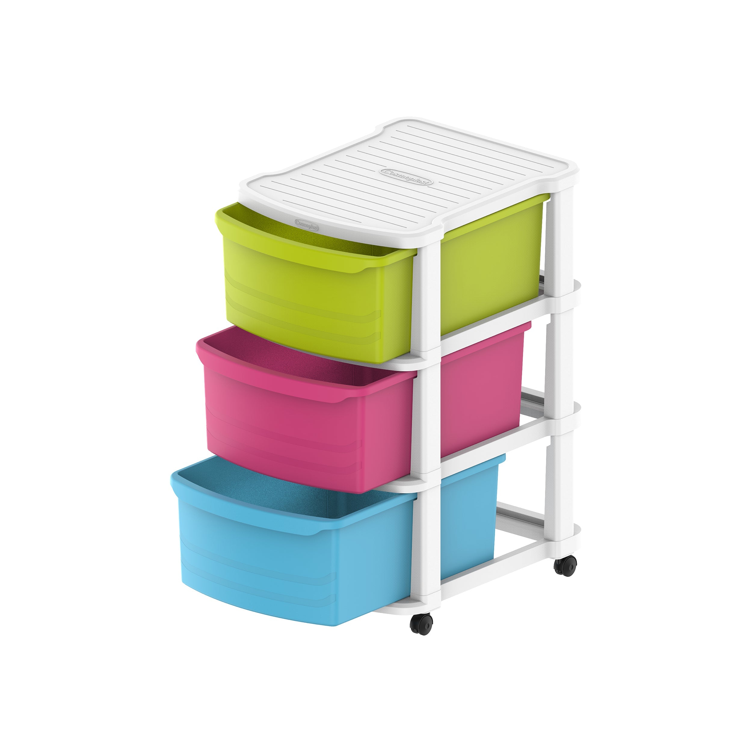 3 Tiers Multipurpose Storage Cabinet with Wheels