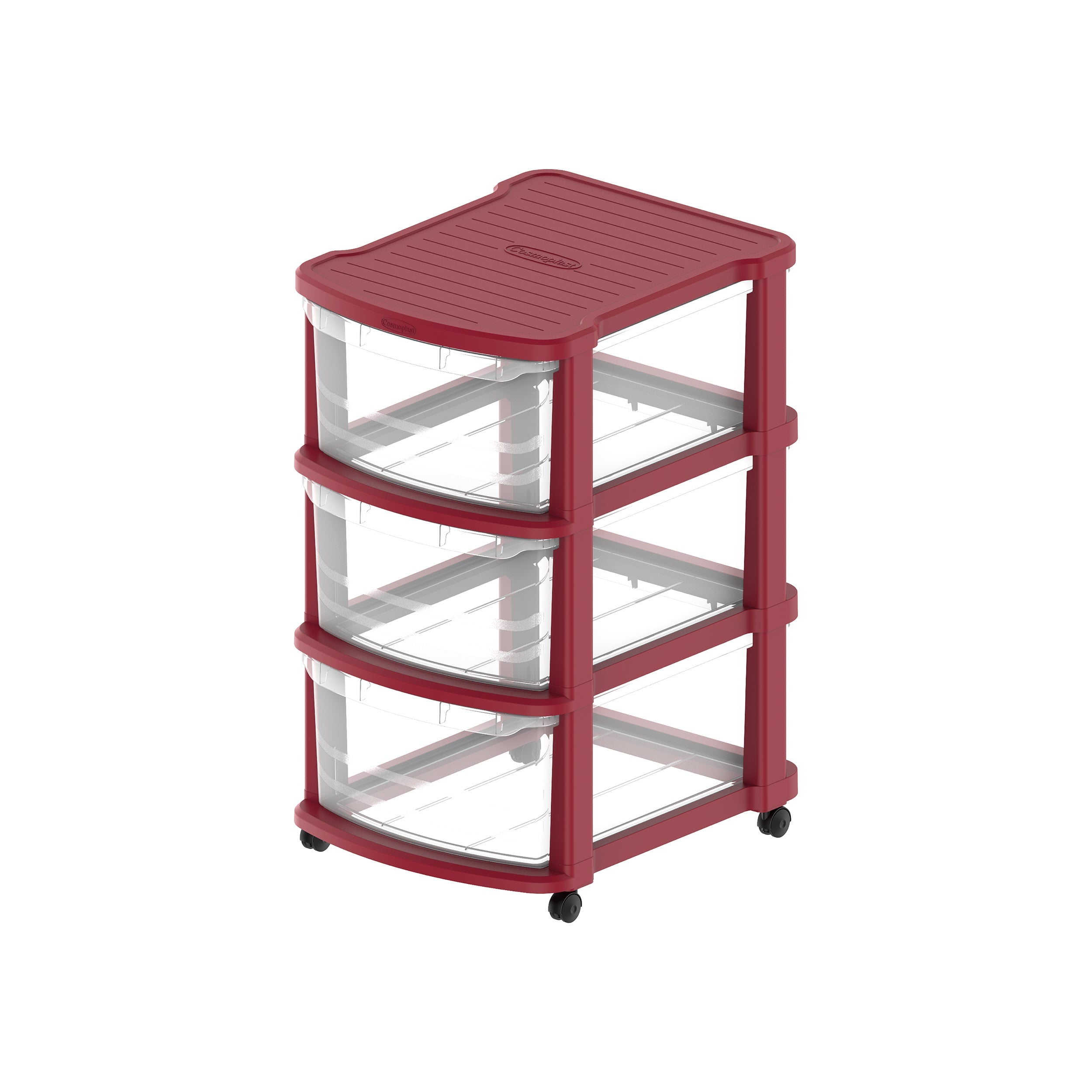 3 Tiers Multipurpose Storage Cabinet with Wheels