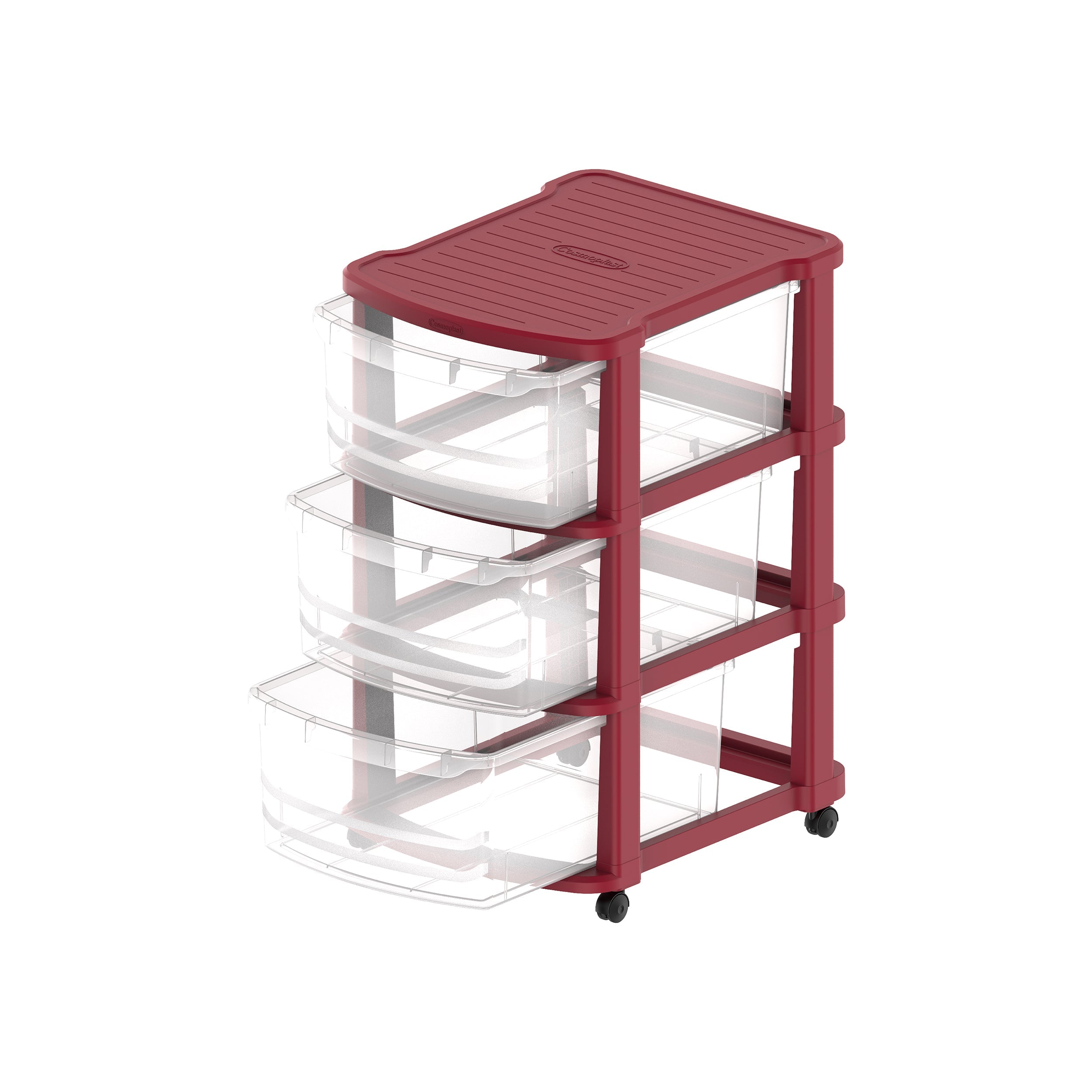 3 Tiers Multipurpose Storage Cabinet with Wheels