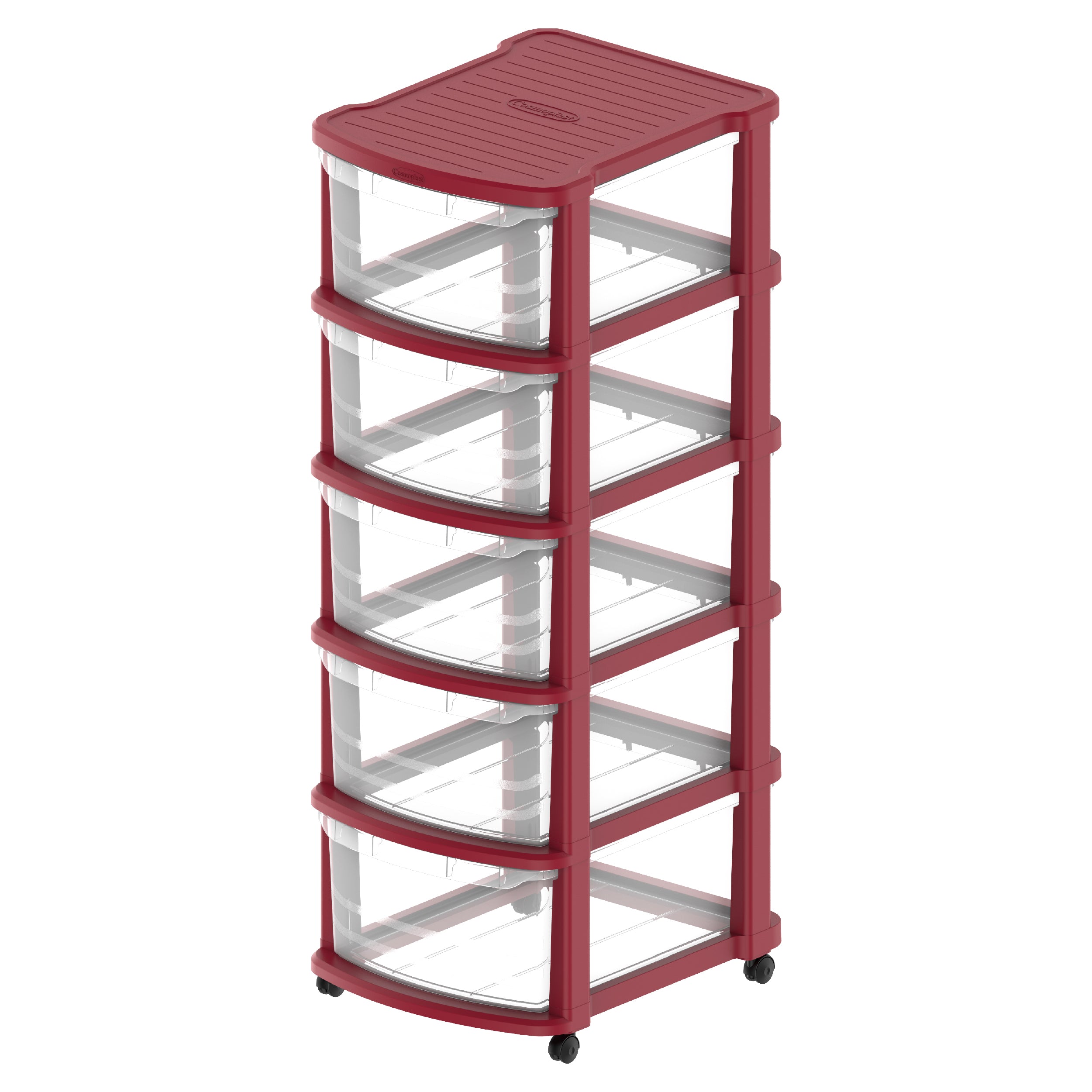 5 Tiers Multipurpose Storage Cabinet with Wheels