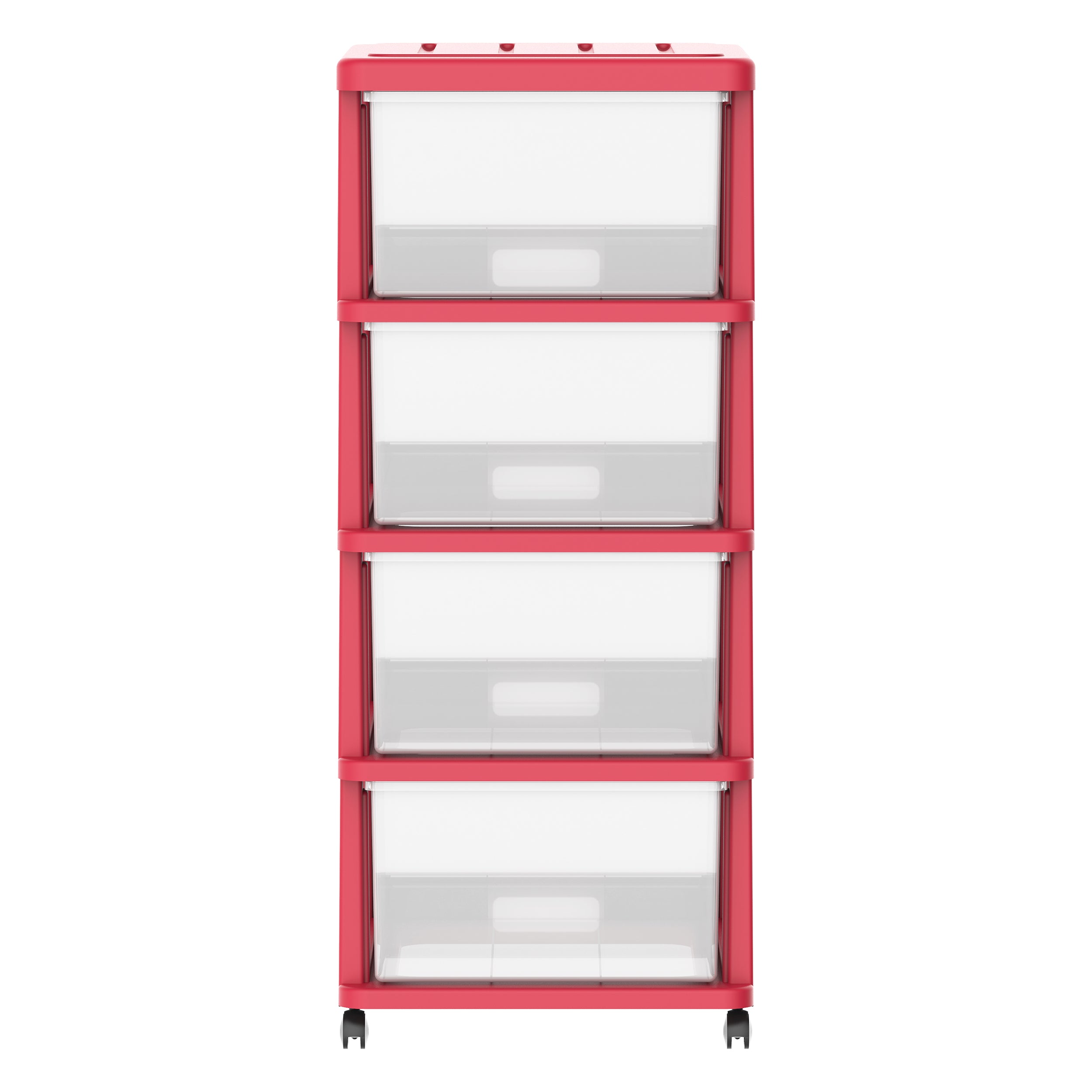 4 Tiers Storage Cabinet with Drawers & Wheels