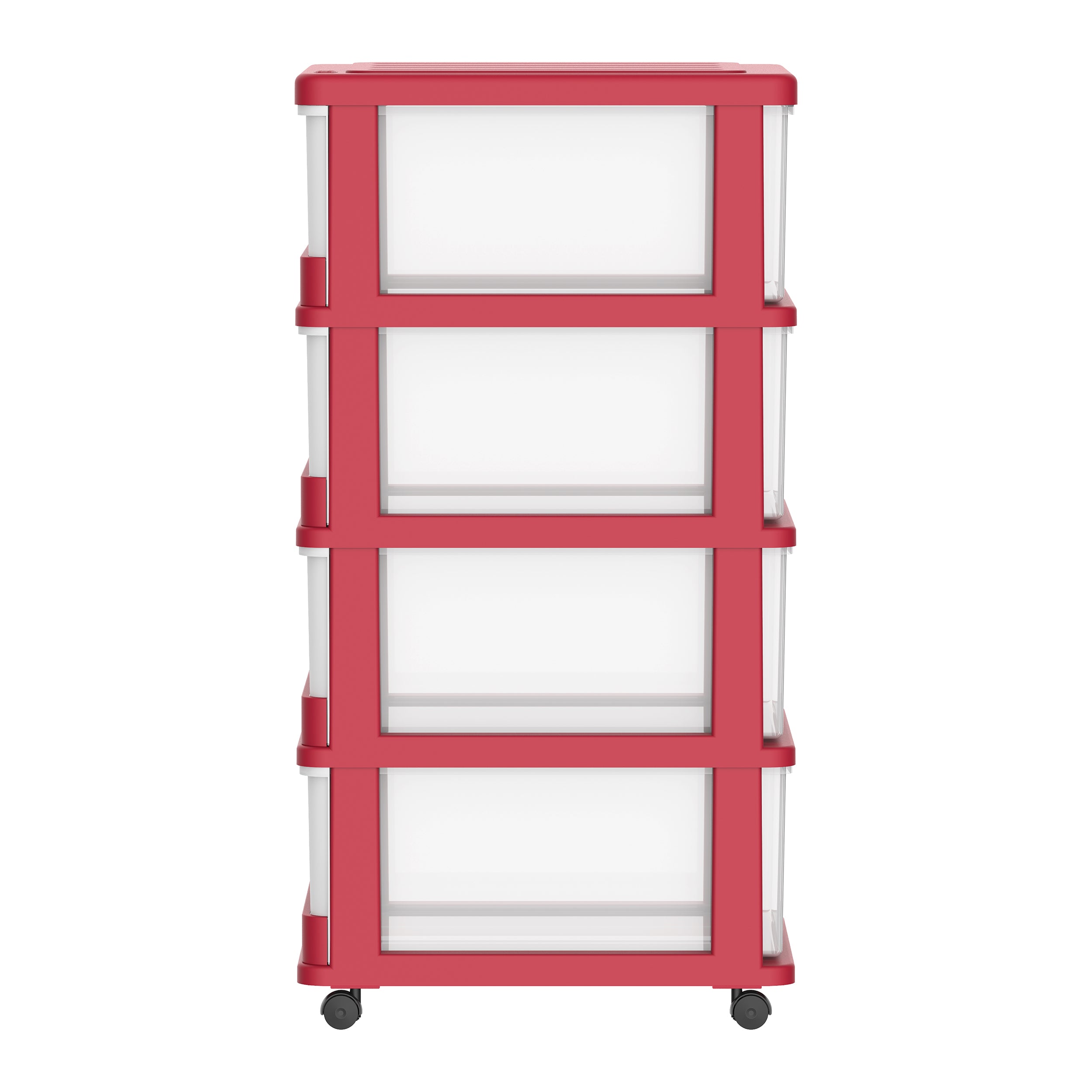 4 Tiers Storage Cabinet with Drawers & Wheels